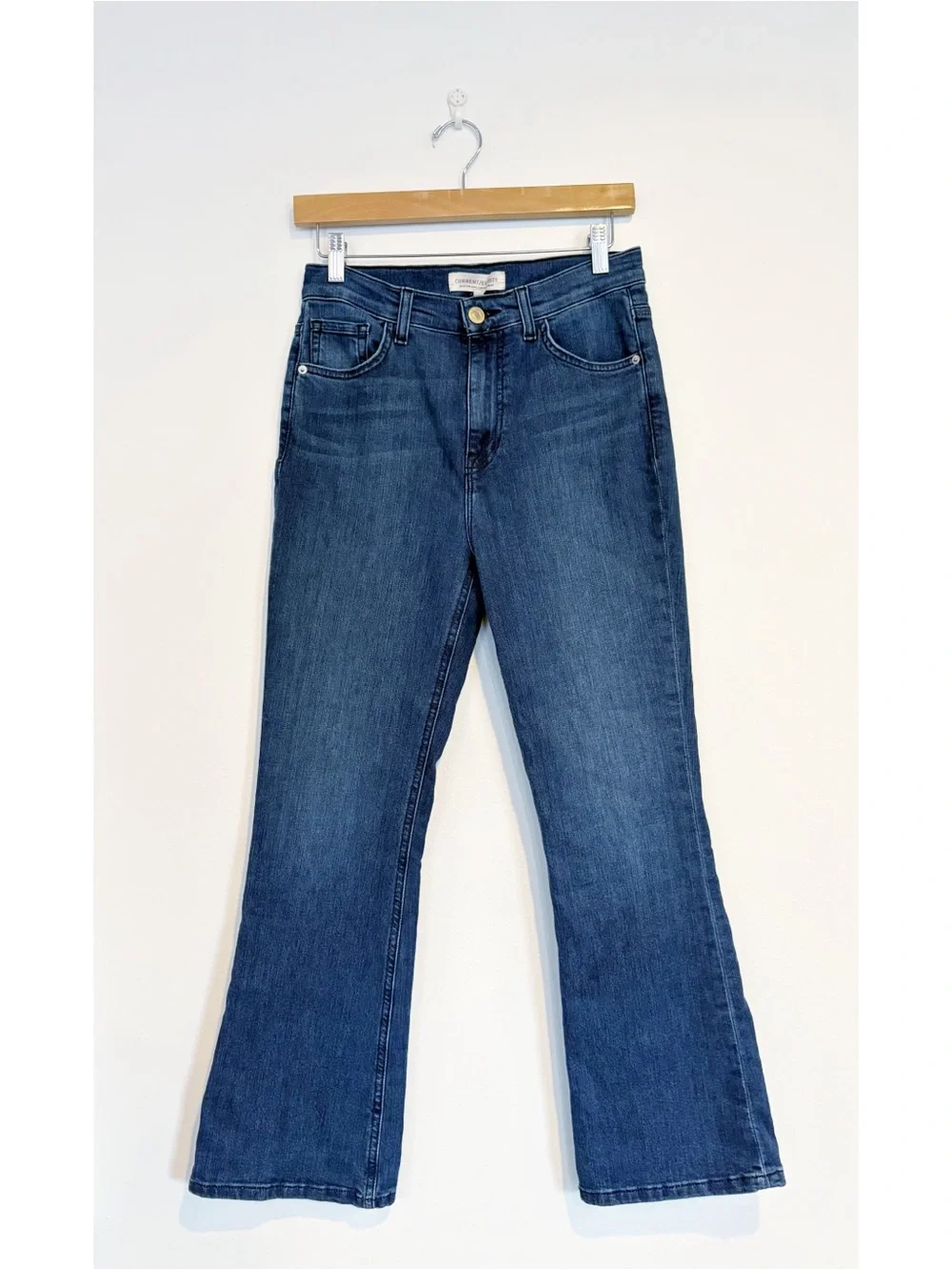 Current/Elliot ||‎ Boulevard Crop Flare Jeans Vista Wash Stretch Blue 27
